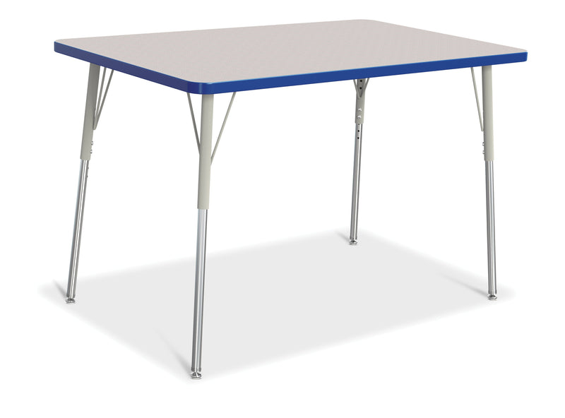 Berries Rectangle Activity Table - 30" X 48", A-height - Gray/Blue/Gray