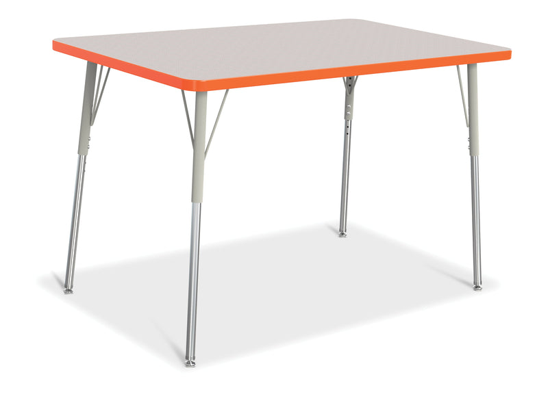 Berries Rectangle Activity Table - 30" X 48", A-height - Gray/Orange/Gray