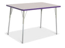 Berries Rectangle Activity Table - 30" X 48", A-height - Gray/Purple/Gray