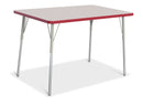 Berries Rectangle Activity Table - 30" X 48", A-height - Gray/Red/Gray
