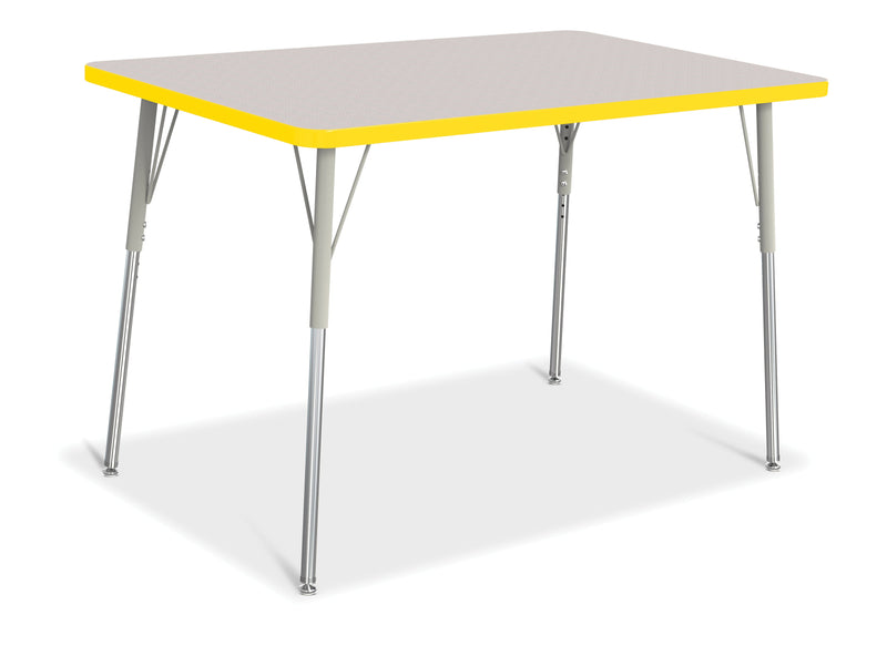 Berries Rectangle Activity Table - 30" X 48", A-height - Gray/Yellow/Gray