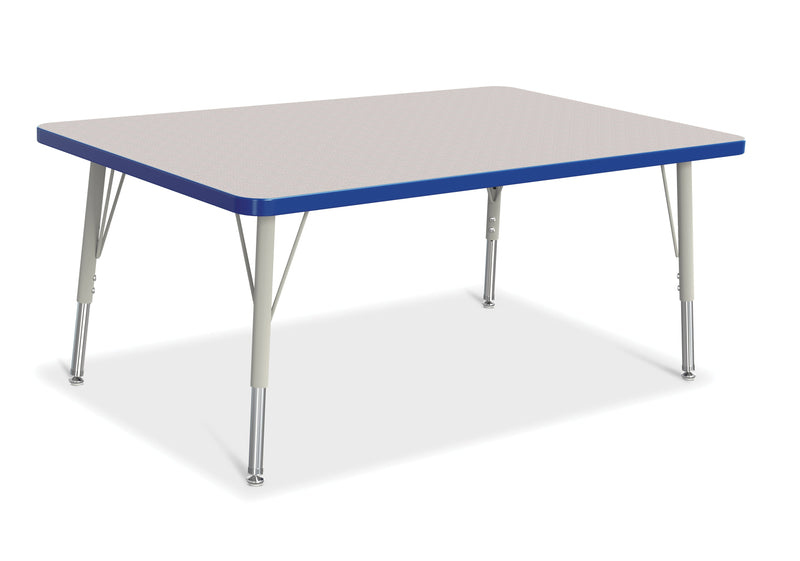 Berries Rectangle Activity Table - 30" X 48", E-height - Gray/Blue/Gray