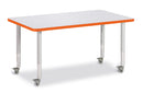 Berries Rectangle Activity Table - 30" X 48", Mobile - Gray/Orange/Gray