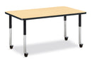 Berries Rectangle Activity Table - 30" X 48", Mobile - Gray/Purple/Gray