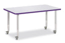 Berries Rectangle Activity Table - 30" X 48", Mobile - Gray/Purple/Gray
