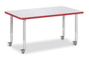Berries Rectangle Activity Table - 30" X 48", Mobile - Gray/Red/Gray