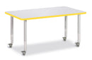 Berries Rectangle Activity Table - 30" X 48", Mobile - Gray/Yellow/Gray