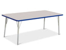 Berries Rectangle Activity Table - 30" X 60", A-height - Gray/Blue/Gray