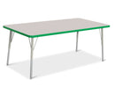 Berries Rectangle Activity Table - 30" X 60", A-height - Gray/Green/Gray