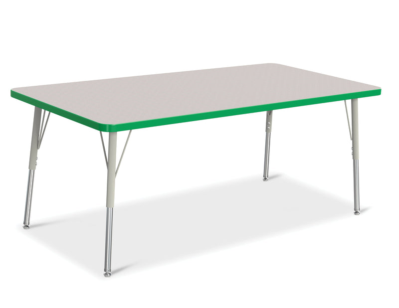 Berries Rectangle Activity Table - 30" X 60", A-height - Gray/Green/Gray