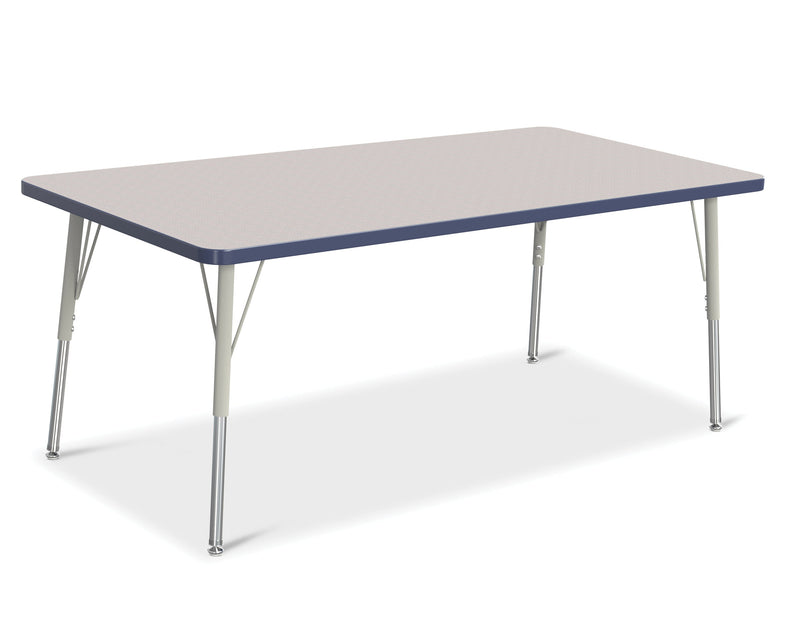 Berries Rectangle Activity Table - 30" X 60", A-height - Gray/Navy/Gray