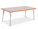 Berries Rectangle Activity Table - 30" X 60", A-height - Gray/Orange/Gray