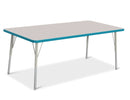 Berries Rectangle Activity Table - 30" X 60", A-height - Gray/Teal/Gray