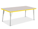 Berries Rectangle Activity Table - 30" X 60", A-height - Gray/Yellow/Gray