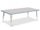Berries Rectangle Activity Table - 30" X 60", E-height - Driftwood Gray/Coastal Blue/Gray