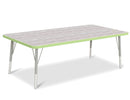 Berries Rectangle Activity Table - 30" X 60", E-height - Driftwood Gray/Key Lime/Gray