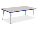 Berries Rectangle Activity Table - 30" X 60", E-height - Gray/Blue/Gray