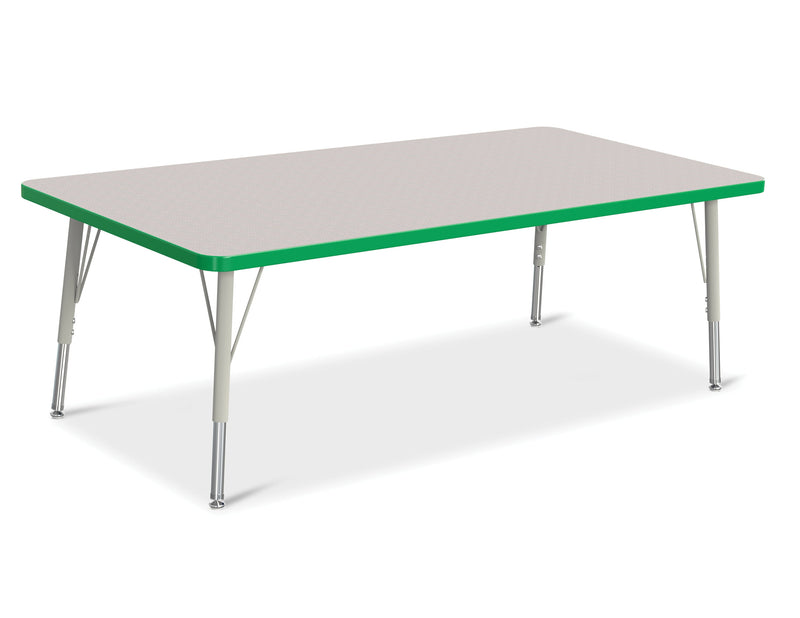 Berries Rectangle Activity Table - 30" X 60", E-height - Gray/Green/Gray