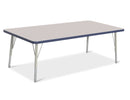 Berries Rectangle Activity Table - 30" X 60", E-height - Gray/Navy/Gray