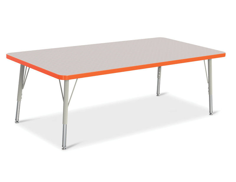 Berries Rectangle Activity Table - 30" X 60", E-height - Gray/Orange/Gray