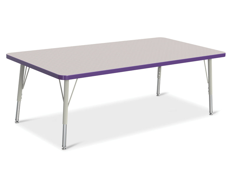 Berries Rectangle Activity Table - 30" X 60", E-height - Gray/Purple/Gray