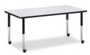 Berries Rectangle Activity Table - 30" X 60", Mobile - Gray/Black/Black