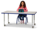 Berries Rectangle Activity Table - 30" X 60", Mobile - Gray/Blue/Gray