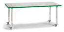 Berries Rectangle Activity Table - 30" X 60", Mobile - Gray/Green/Gray