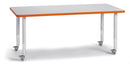 Berries Rectangle Activity Table - 30" X 60", Mobile - Gray/Orange/Gray
