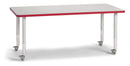 Berries Rectangle Activity Table - 30" X 60", Mobile - Gray/Red/Gray