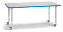 Berries Rectangle Activity Table - 30" X 60", Mobile - Gray/Teal/Gray