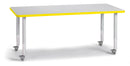 Berries Rectangle Activity Table - 30" X 60", Mobile - Gray/Yellow/Gray