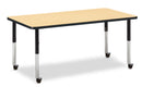 Berries Rectangle Activity Table - 30" X 60", Mobile - Maple/Black/Black