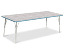 Berries Rectangle Activity Table - 30" X 72", A-height - Driftwood Gray/Coastal Blue/Gray