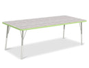 Berries Rectangle Activity Table - 30" X 72", A-height - Driftwood Gray/Key Lime/Gray