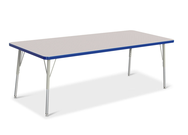 Berries Rectangle Activity Table - 30" X 72", A-height - Gray/Blue/Gray