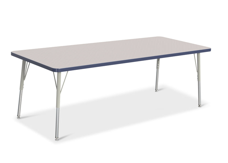 Berries Rectangle Activity Table - 30" X 72", A-height - Gray/Navy/Gray