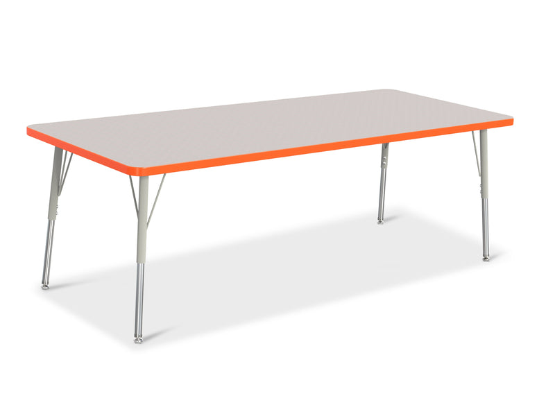 Berries Rectangle Activity Table - 30" X 72", A-height - Gray/Orange/Gray
