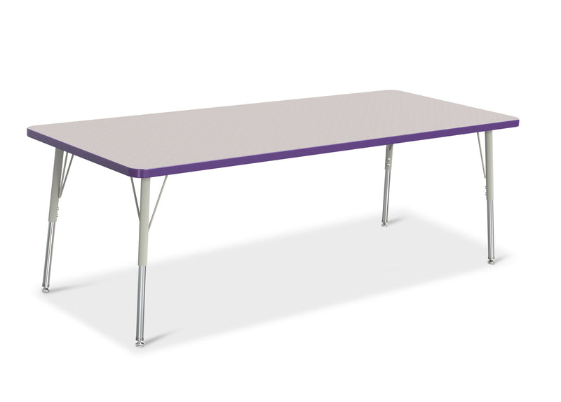 Berries Rectangle Activity Table - 30" X 72", A-height - Gray/Purple/Gray