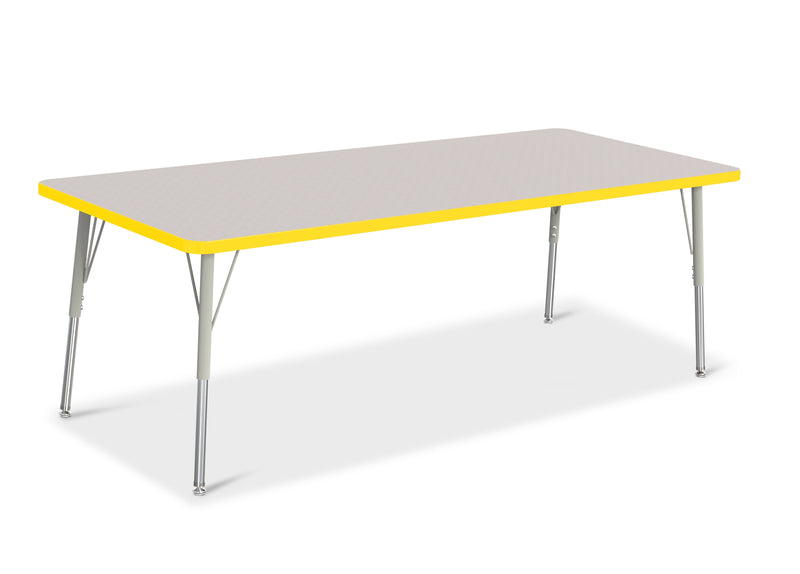 Berries Rectangle Activity Table - 30" X 72", A-height - Gray/Yellow/Gray