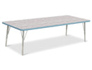 Berries Rectangle Activity Table - 30" X 72", E-height - Driftwood Gray/Coastal Blue/Gray