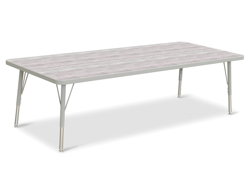 Berries Rectangle Activity Table - 30" X 72", E-height - Driftwood Gray/Gray/Gray