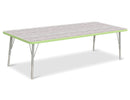 Berries Rectangle Activity Table - 30" X 72", E-height - Driftwood Gray/Key Lime/Gray
