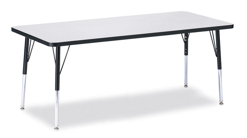 Berries Rectangle Activity Table - 30" X 72", E-height - Gray/Black/Black