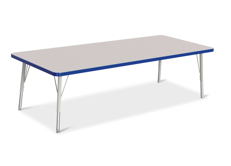 Berries Rectangle Activity Table - 30" X 72", E-height - Gray/Blue/Gray