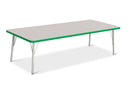 Berries Rectangle Activity Table - 30" X 72", E-height - Gray/Green/Gray