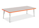 Berries Rectangle Activity Table - 30" X 72", E-height - Gray/Orange/Gray