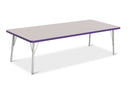 Berries Rectangle Activity Table - 30" X 72", E-height - Gray/Purple/Gray