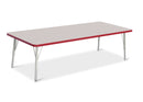 Berries Rectangle Activity Table - 30" X 72", E-height - Gray/Red/Gray