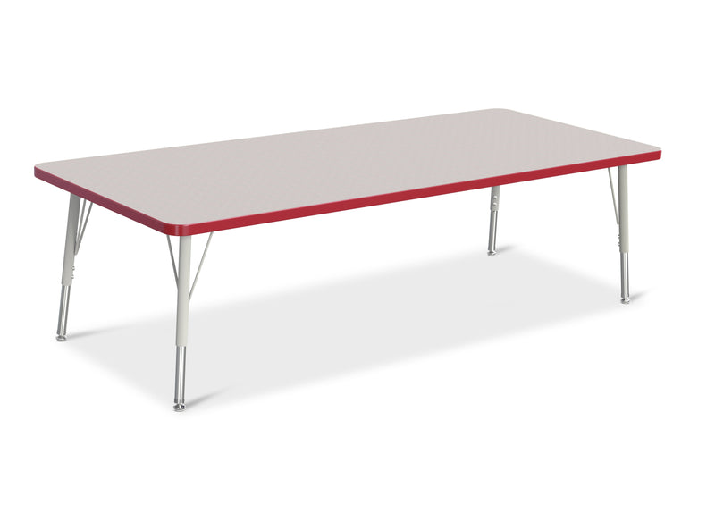 Berries Rectangle Activity Table - 30" X 72", E-height - Gray/Red/Gray